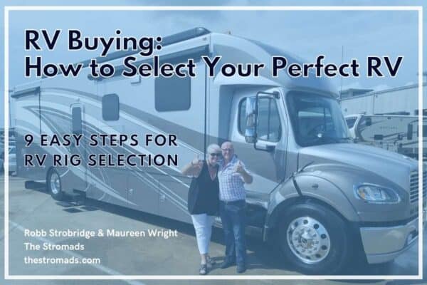 Couple in Front of RV promoting How to Select Your Perfect RV