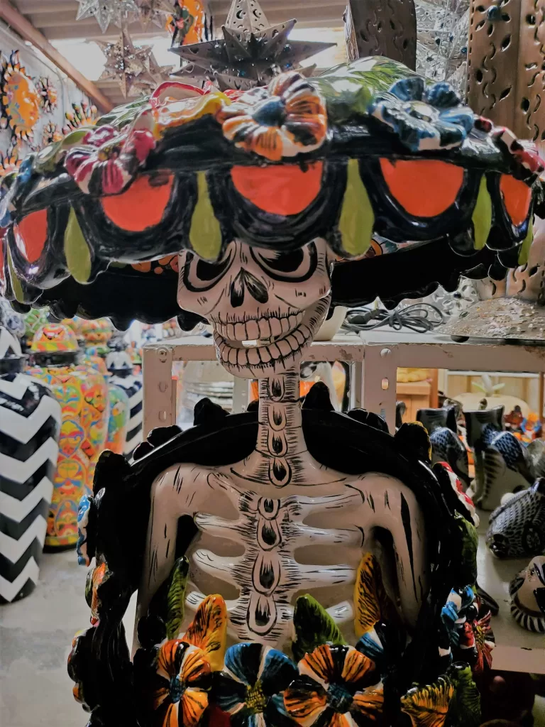 colorful Calaveras line the shops on Rodeo Drive Puerto Penasco