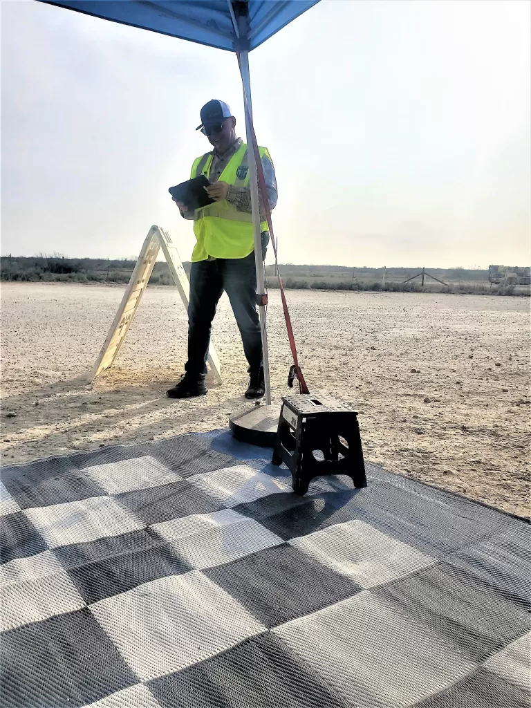 Gate Guarding: Work Camping Jobs For Full-Time Rvers 2024 3 Male security guard at a gate guard check point.