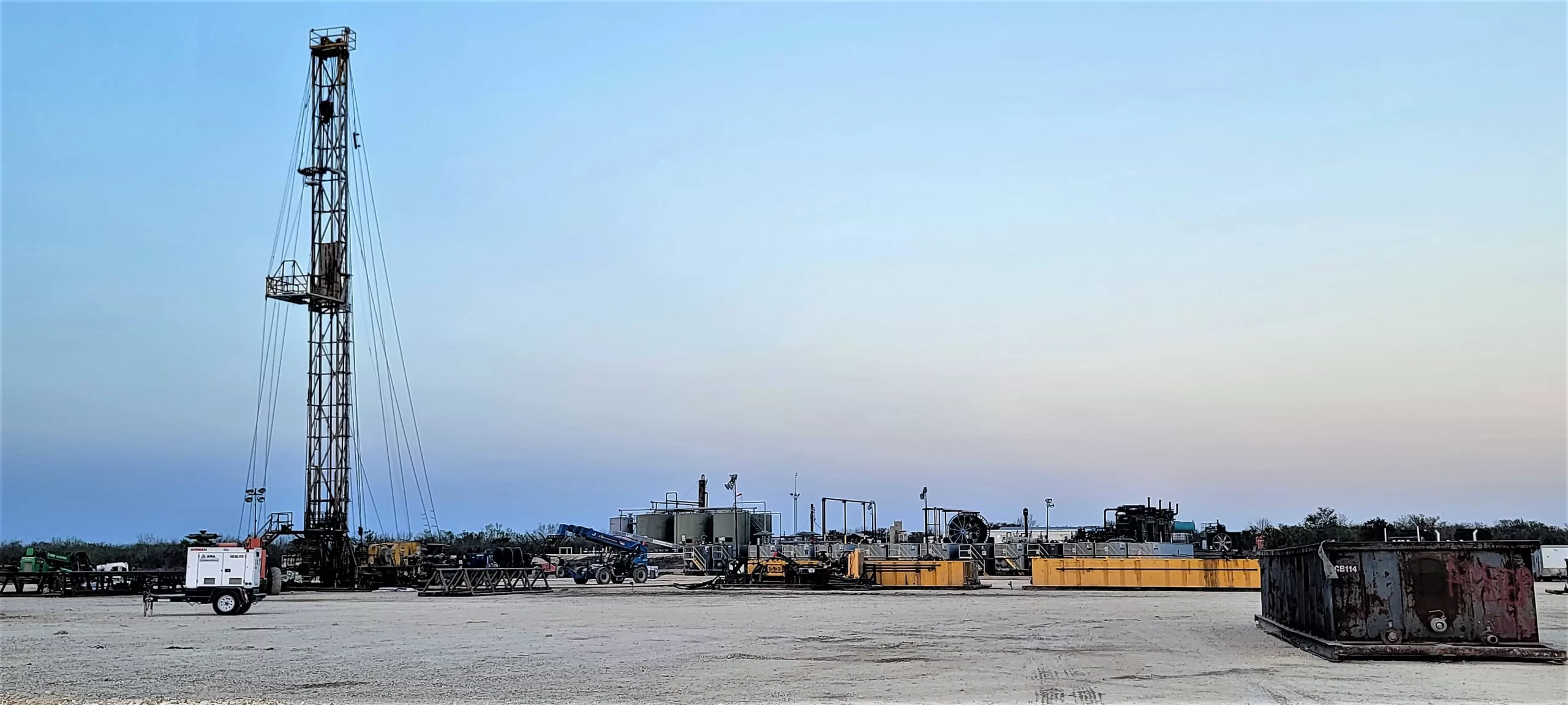 The Pad oil drilling site rig.