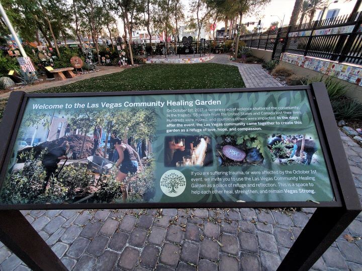 40+ Fascinating Things To Do In Vegas Besides Gamble 2024 23 Entrance to lv healing garden dedicated to the victims of gun violence at a music festival.
