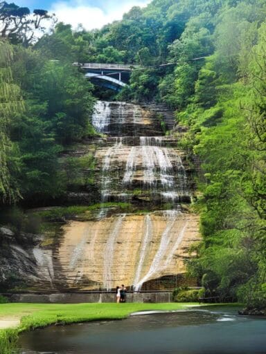 The Ultimate Guide To 30 Easy Finger Lakes Waterfalls With Map 2025 2 Shequaga falls cascades down a tall rock face behind a park, one of the most accessible finger lake waterfalls.