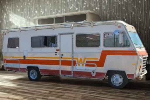 17 Weird Things To Do In Amarillo (2025) 9 Vintage winnebago brave rv with orange stripe on display at jack sisemore rv museum and storage in amarillo.