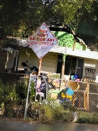 17 Weird Things To Do In Amarillo (2025) 17 Funny street sign in amarillo reading “they didn’t have on any underpants”—a quirky dynamite museum sight and weird thing to do.