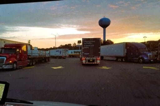 What Stores Allow Overnight Parking 2025 3 Sunrise at truck stop showing an option beyond what stores can i park in overnight for rv travelers.